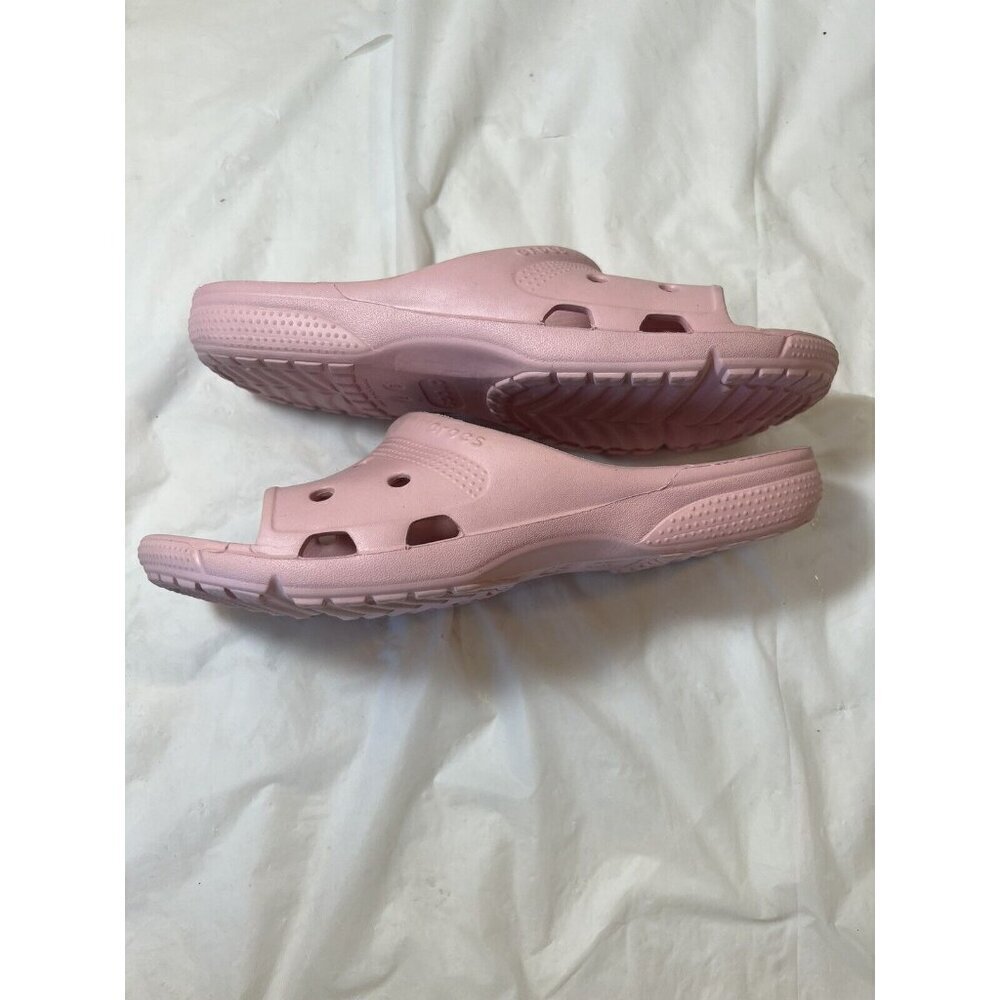 Crocs Womens Coast Slide Sandals Pink Open Toe Slip On Flats 7 - Picture 8 of 15